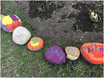 Painted Rock Garden Border